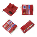 Retro RFID Leather Wallet Multifunctional Clutch