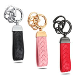 Leather Weave Car Keychain Lanyard Keychain Car Key Ring Holder Men Women