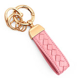 Leather Weave Car Keychain Lanyard Keychain Car Key Ring Holder Men Women