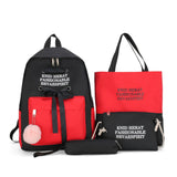Girls Canvas Large Backpack Contrast School Bags Schulrucksack