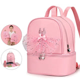 Girls Ballet Dance Girl Backpack School Bag Kids Embroidered Bag