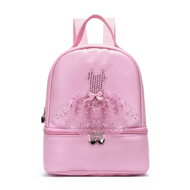 Girls Ballet Dance Girl Backpack School Bag Kids Embroidered Bag
