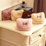 Girls Kids Purse Bowknot Mini Fur Handbags Cross Body Comfor