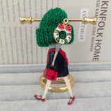 Girls Lovely Anime Wool Hat Brooches Acrylic Badges Backpack Pins