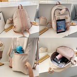 Girls Nylon Backpack INS Waterproof Backpack Large Capacity Travel Bag