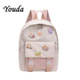 Girls Nylon Backpack INS Waterproof Backpack Large Capacity Travel Bag