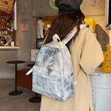 Gradient Women Backpacks Versatile Teenage Girl Student Schoolbag