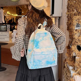 Gradient Women Backpacks Versatile Teenage Girl Student Schoolbag