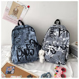 Graffiti Waterproof Nylon Schoolbags Teenage Girls Casual Children Shoulder Bag