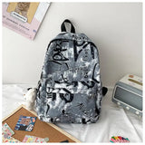 Graffiti Waterproof Nylon Schoolbags Teenage Girls Casual Children Shoulder Bag