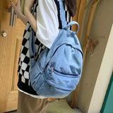 Gray Denim Backpack Women's Leisure Travel Outing Shoulder Bag Female Schoolbags