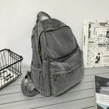 Gray Denim Backpack Women's Leisure Travel Outing Shoulder Bag Female Schoolbags