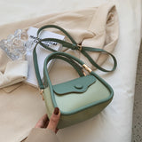 Green PU Leather Shoulder Bag Crossbody Small Flap Messenger