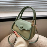 Green PU Leather Shoulder Bag Crossbody Small Flap Messenger