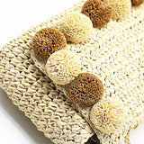 Hair Ball Beach Bag Straw Clutch Messenger Bag Envelope Bag