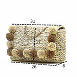 Hair Ball Beach Bag Straw Clutch Messenger Bag Envelope Bag