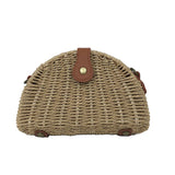 Hand Woven Shoulder Bag Small Moon Grass Beach Messenger Bag