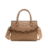 Lingge Crossbody Bag Large Capacity Solid Shoulder Bag