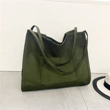 Large Capacity Minimalist Shoulder Bag Casual Canvas Tote Shopping Bag