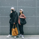 Large Capacity Minimalist Shoulder Bag Casual Canvas Tote Shopping Bag