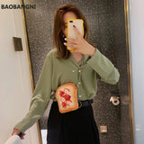 Bread Pattern Shoulder Bag Funny Crossbody Bag