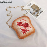 Bread Pattern Shoulder Bag Funny Crossbody Bag