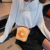 Bread Pattern Shoulder Bag Funny Crossbody Bag