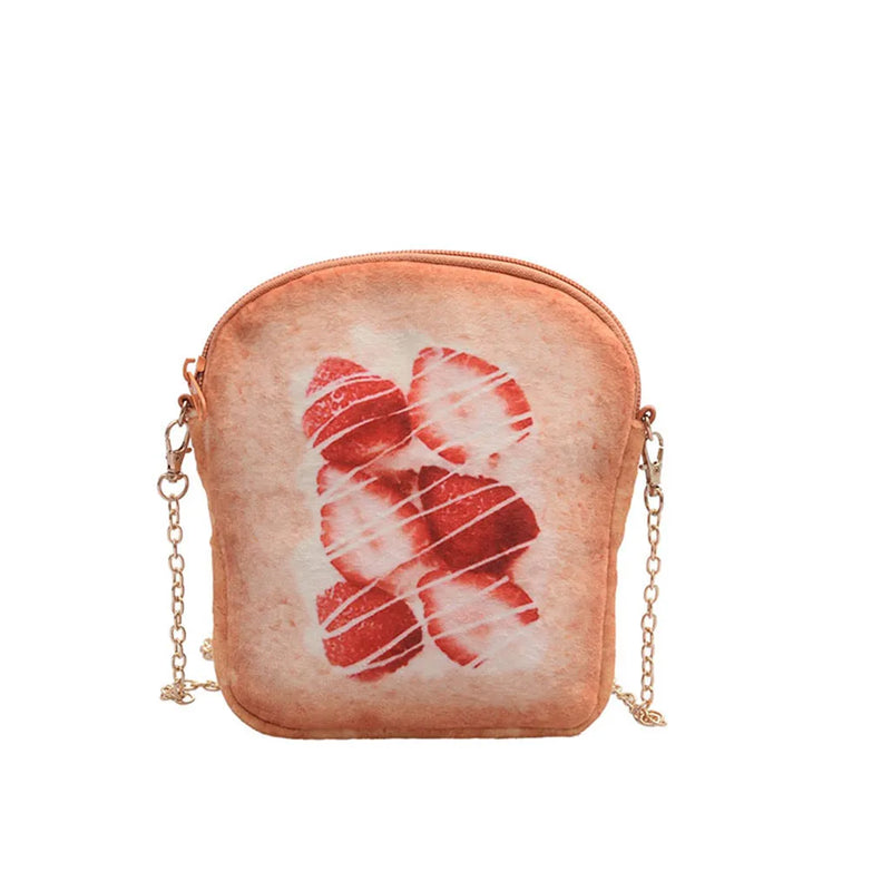 Bread Pattern Shoulder Bag Funny Crossbody Bag