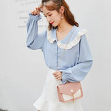 Tassel Chain Shoulder Bag Small Cat Patchwork Crossbody Bag