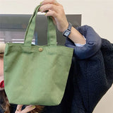 Canvas Tote Lunch Bag with Copper Buckle