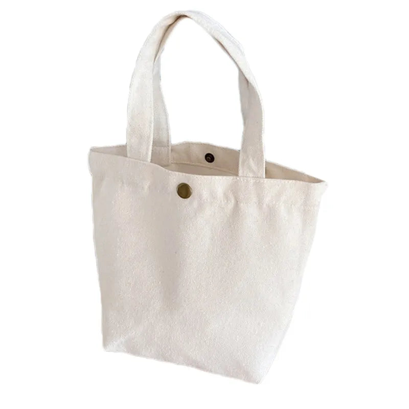 Canvas Tote Lunch Bag with Copper Buckle