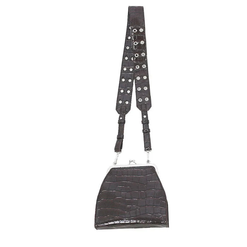 Crocodile Wide Straps Women Bag Vintage Messenger Bag