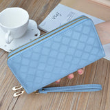 Bright Diamond Plaid Long Wallet for Women