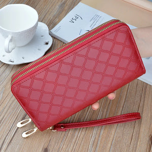Bright Diamond Plaid Long Wallet for Women