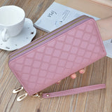 Bright Diamond Plaid Long Wallet for Women
