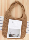 Straw Beach Bag for Women Hobo Style One-shoulder Bag