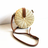 Bohemian Straw Shoulder Bag Beach Circle Handbag Sling Clutch Summer Travel