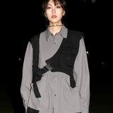 Harajuku Rock One Shoulder Buckle Vest