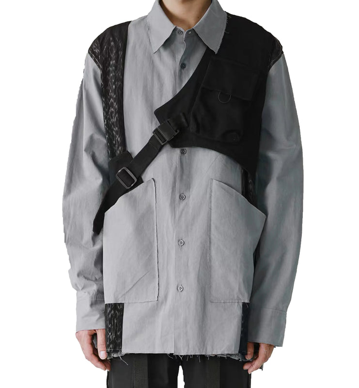 Harajuku Rock One Shoulder Buckle Vest Streetwear