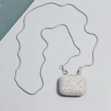 Heart Square Shape Rhinestone Shoulder Bag Women Metal PU Coin Key