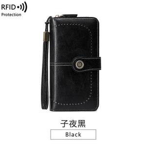 RFID Antimagnetic Wallet Long Zipper Women's Wallet
