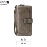 RFID Antimagnetic Wallet Long Zipper Women's Wallet
