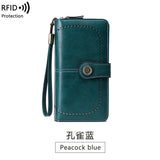 RFID Antimagnetic Wallet Long Zipper Women's Wallet