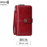RFID Antimagnetic Wallet Long Zipper Women's Wallet