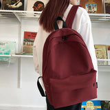 High Capacity Women Backpack Big Student Backpacks Solid Girls School Bag