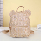 Woven Straw Backpack Personalized Name Fresh Casual Bag Embroidered Name