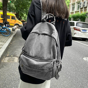 Retro Canvas Women Backpack for Teenage Girls College School Bag