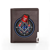 High Freemasonry Men Women Leather Wallet Billfold Slim Credit Card/ID Holders