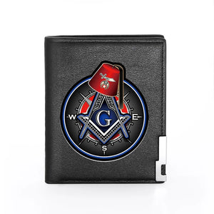 High Freemasonry Men Women Leather Wallet Billfold Slim Credit Card/ID Holders