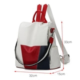 Anti-Theft Leather Women Backpack Large Capacity School Bags